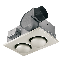 Double 250W Bulb Heat with 70 CFM, 3.5 Sones Exhaust Fan