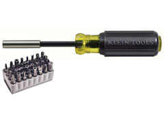 Non-Ratcheting Screwdriver w/ Block of Tamper-Proof Bits