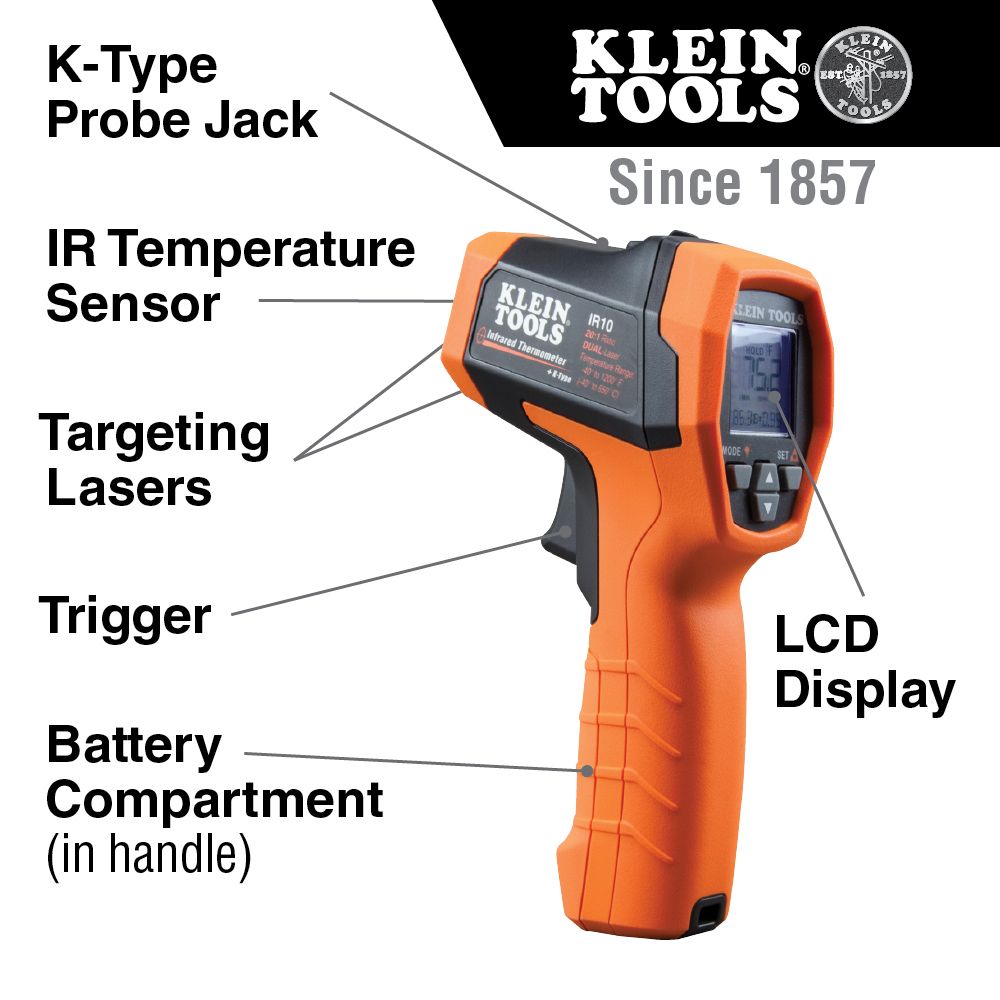 Dual-Laser Infrared Thermometer, 20:1