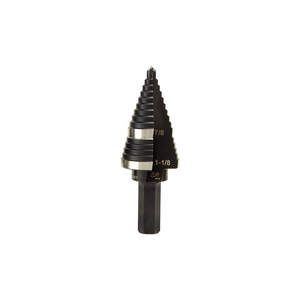 Step Drill Bit #11 Double-Fluted 7/8 to 1-1/8-Inch